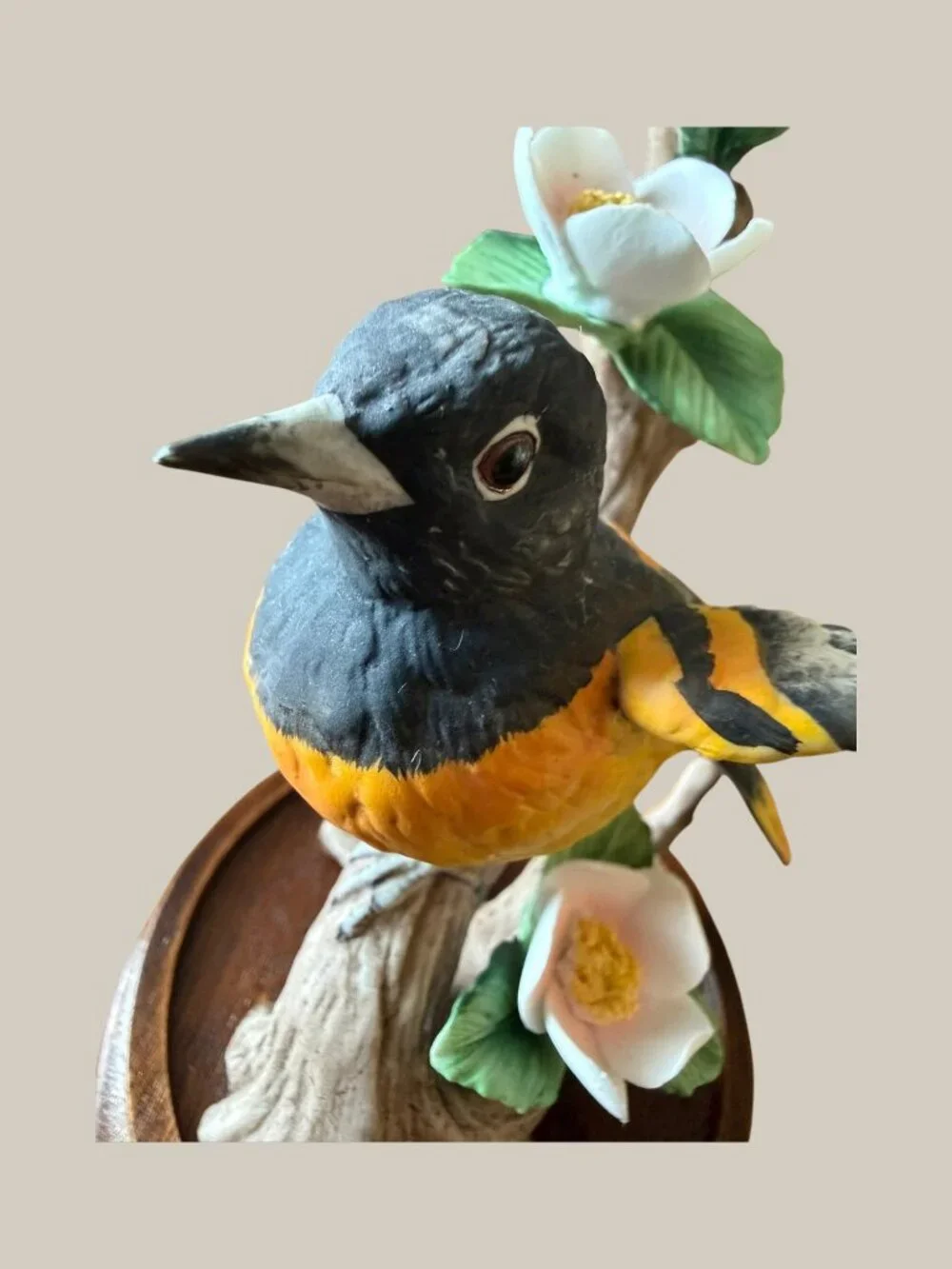 Vintage Gift World of Gorham Baltimore Oriole Bird Figurine Japan Wood Base
